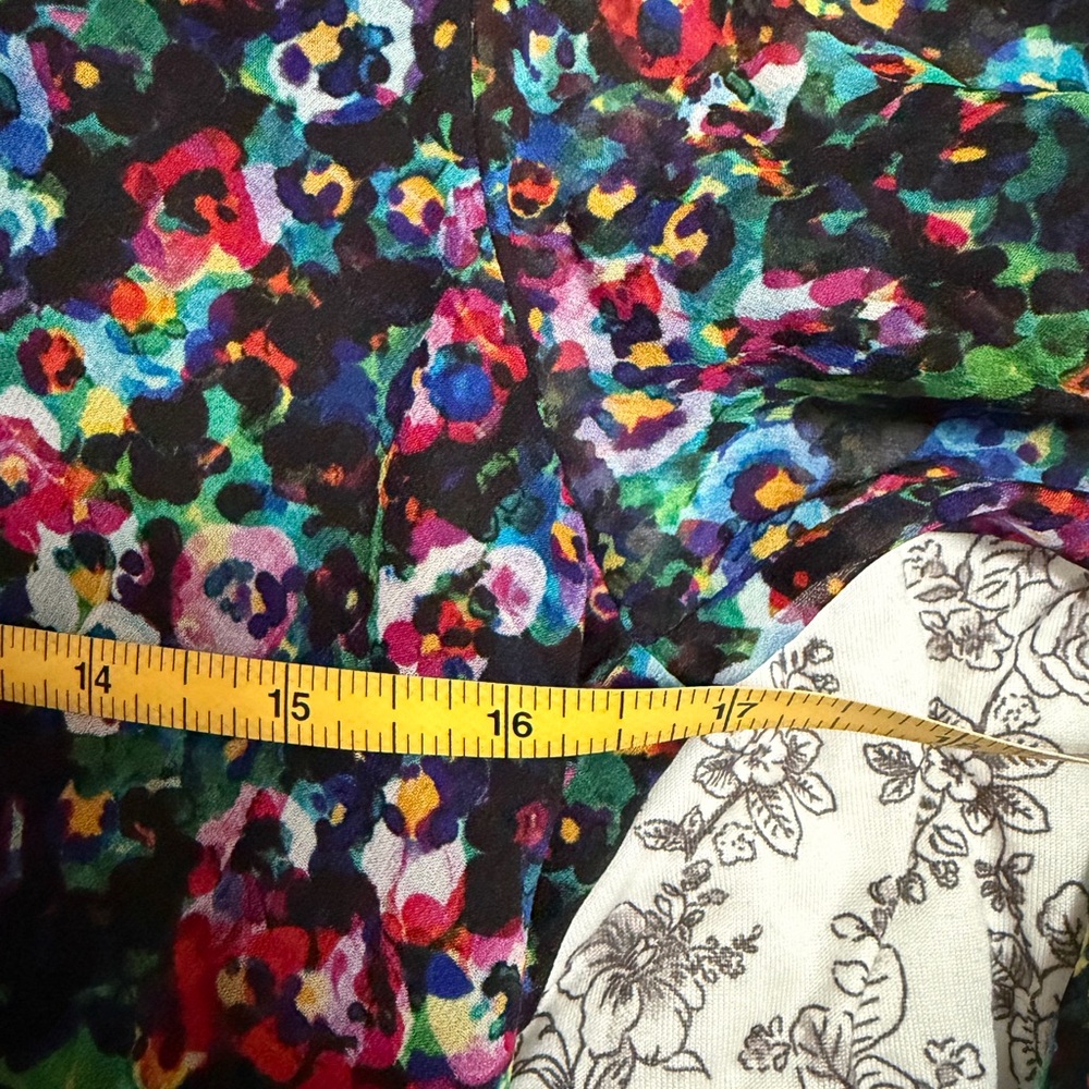 Saloni Jodie Silk Georgette Dress Jewel Rosette Floral Mini V-Neck Long Sleeve 6 - Picture 5 of 9